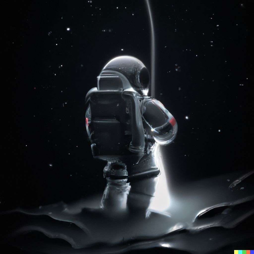 an astronaut, digital art, glowing